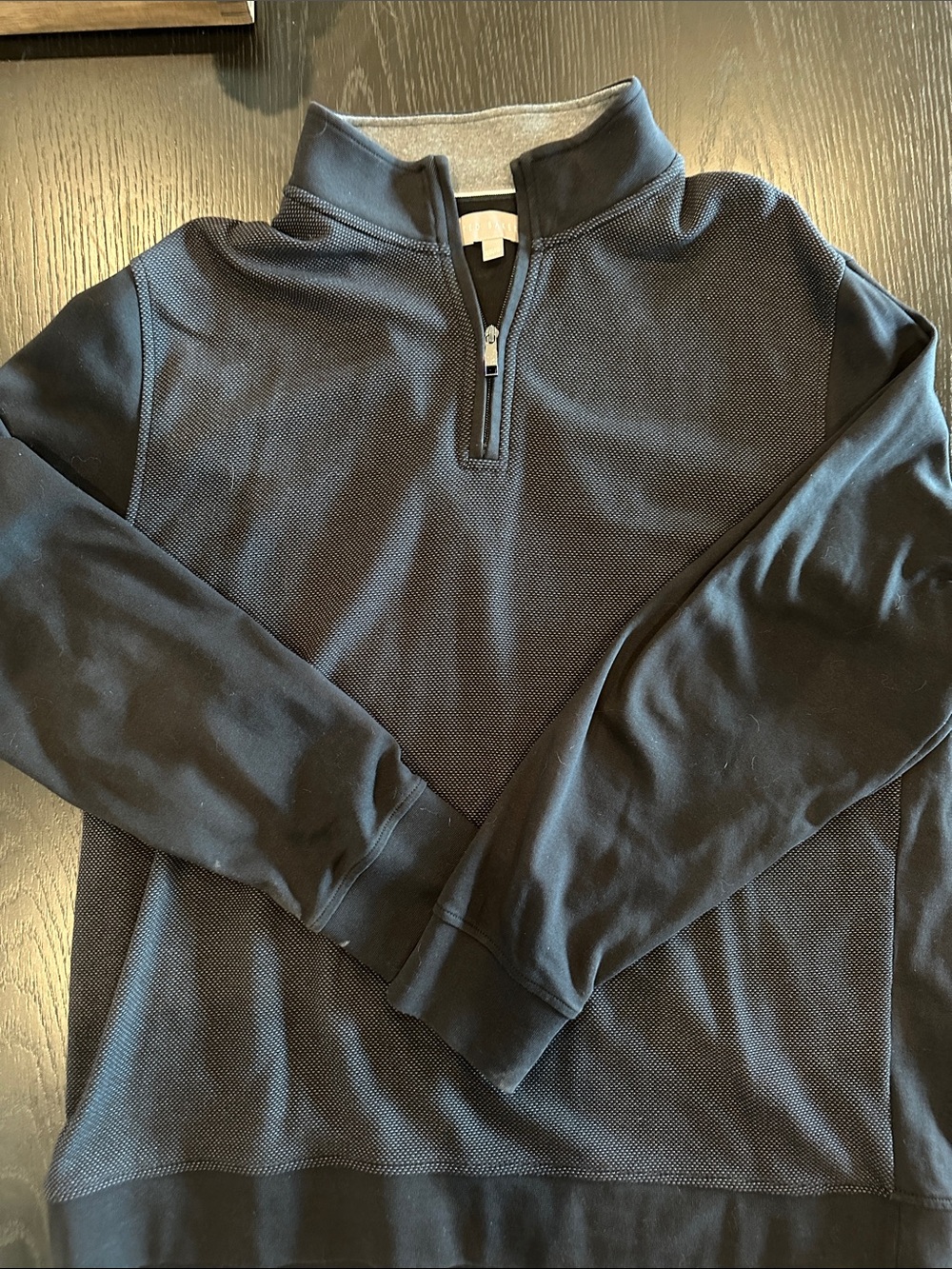 Ted Baker Black Half-Zip Textured Pullover